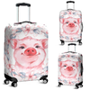 Awesome Hoodied Piggy And Flowers-01 Luggage Cover For Everyone KHPAF01