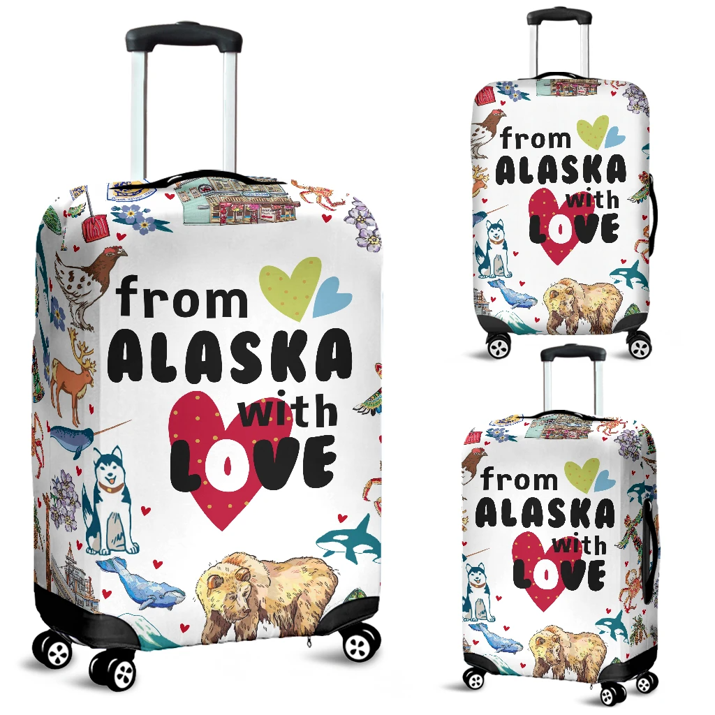 Awesome Hoodied FROM ALASKA WITH LOVE Luggage Cover For Everyone KHFAWL01