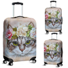 Awesome Hoodied Cat And Flowers-02 Luggage Cover For Everyone KHCF02