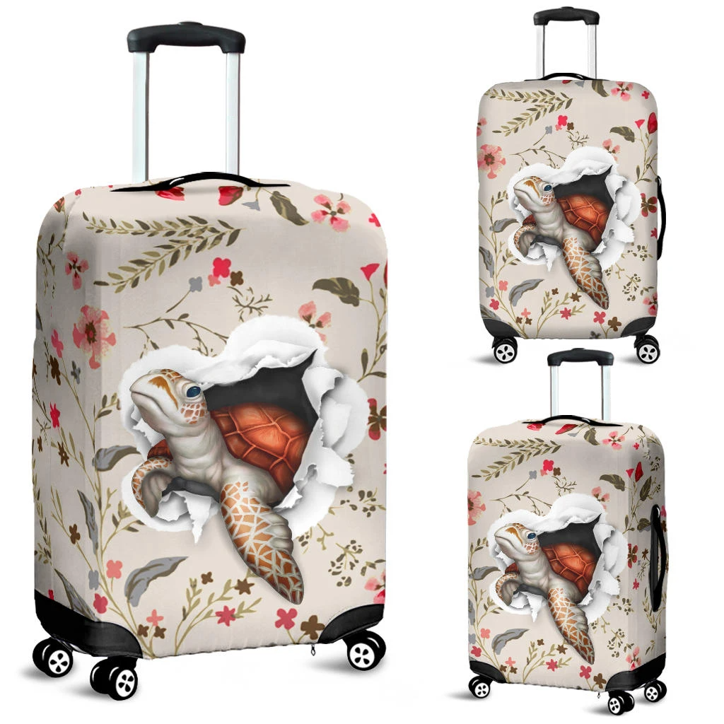 Awesome Hoodied TURTLE, FLOWERS  Luggage Cover For Everyone KHTF002