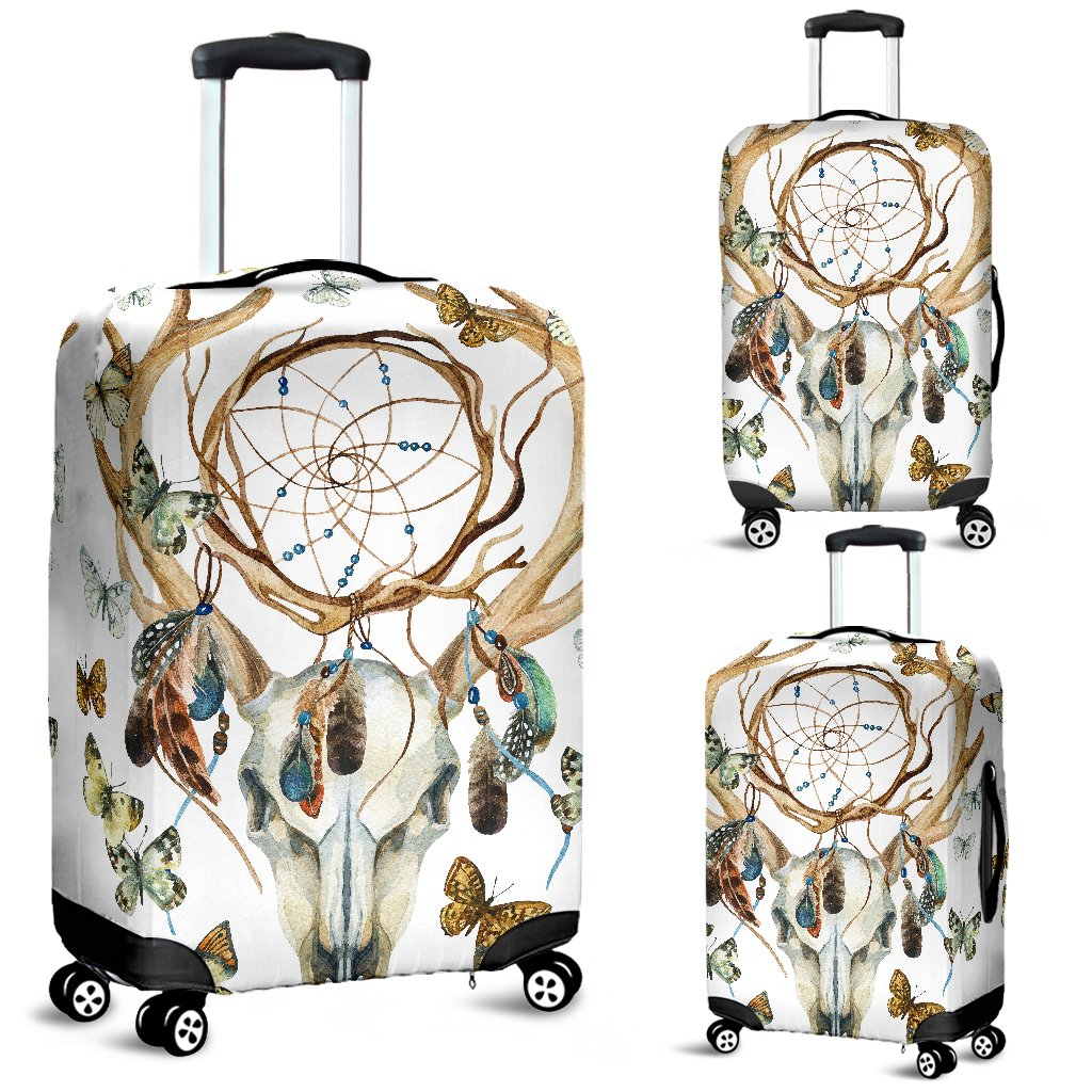 Awesome Hoodied Deer Skull Dreamcathcher And Butterflies Luggage Cover For Everyone KHDSDB