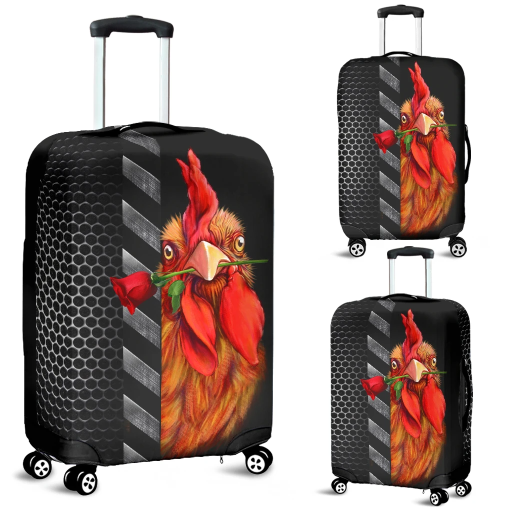 Awesome Hoodied Chicken And Rose 01 Luggage Cover For Everyone KHCAR01