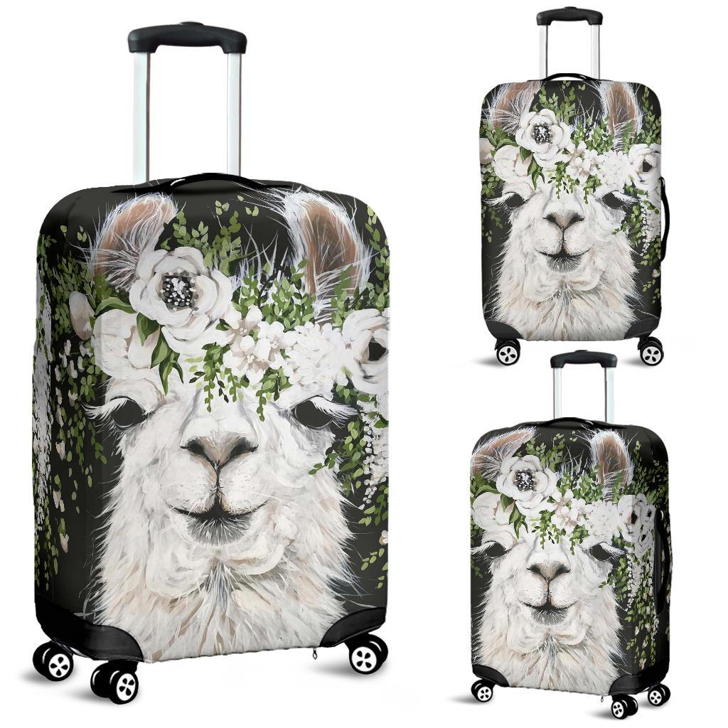 Awesome Hoodied Goat And Flowers-01 Luggage Cover For Everyone KHGF01