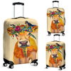 Awesome Hoodied Cow, Bird And Flowers Luggage Cover For Everyone KHCBF
