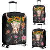 Awesome Hoodied COW SKULL, SUNFLOWERS AND ROSES Luggage Cover For Everyone KHCSSAR