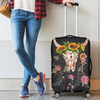 Awesome Hoodied COW SKULL, SUNFLOWERS AND ROSES Luggage Cover For Everyone KHCSSAR