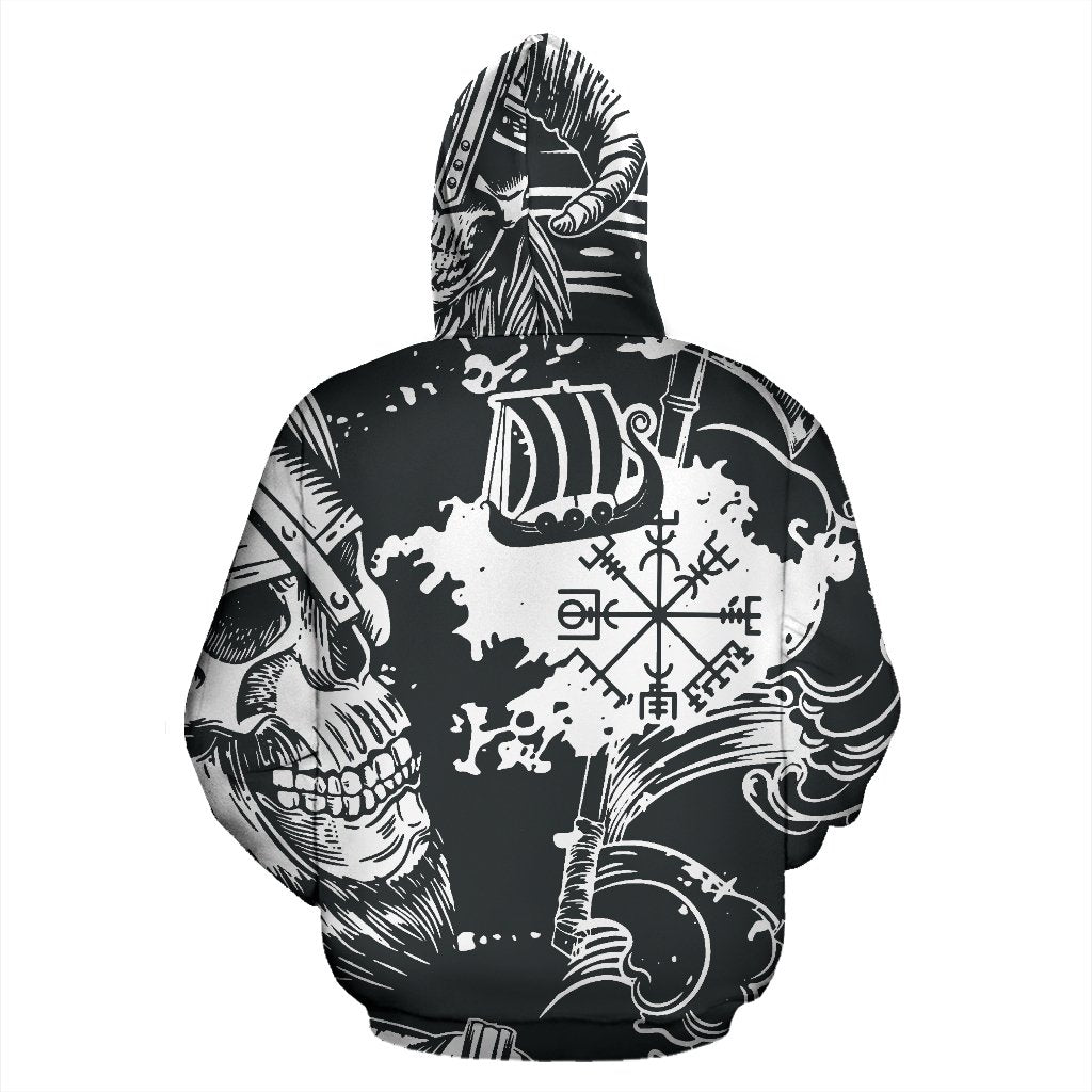 Awesome hoodied 3D ALL Print Viking Compass Vegvisir Drakkar-Men and Women Hoodie Zip Hoodies- VN0056