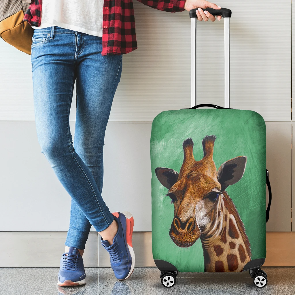 Awesome Hoodied Giraffe Luggage Cover For Everyone KHG