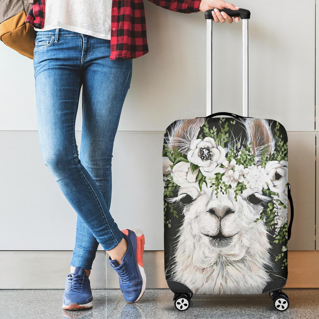 Awesome Hoodied Goat And Flowers-01 Luggage Cover For Everyone KHGF01