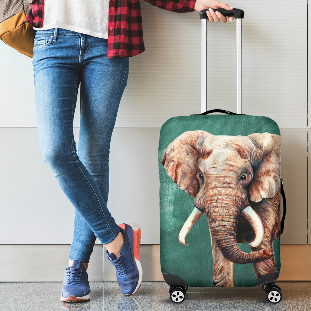 Awesome Hoodied Elephant Luggage Cover For Everyone KHE