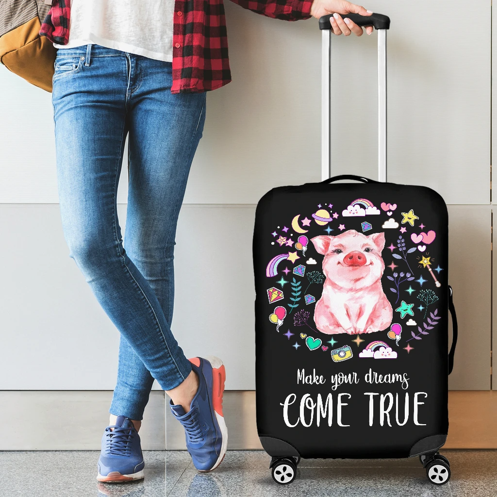 Awesome Hoodied PIG-Make Your Dreams Come True Luggage Cover For Everyone KHPMYDCT