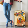 Awesome Hoodied Cow, Bird And Flowers Luggage Cover For Everyone KHCBF