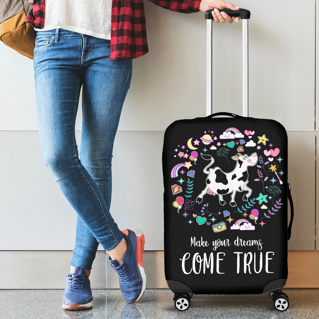 Awesome Hoodied COW-Make Your Dreams Come True Luggage Cover For Everyone KHCMYDCT02
