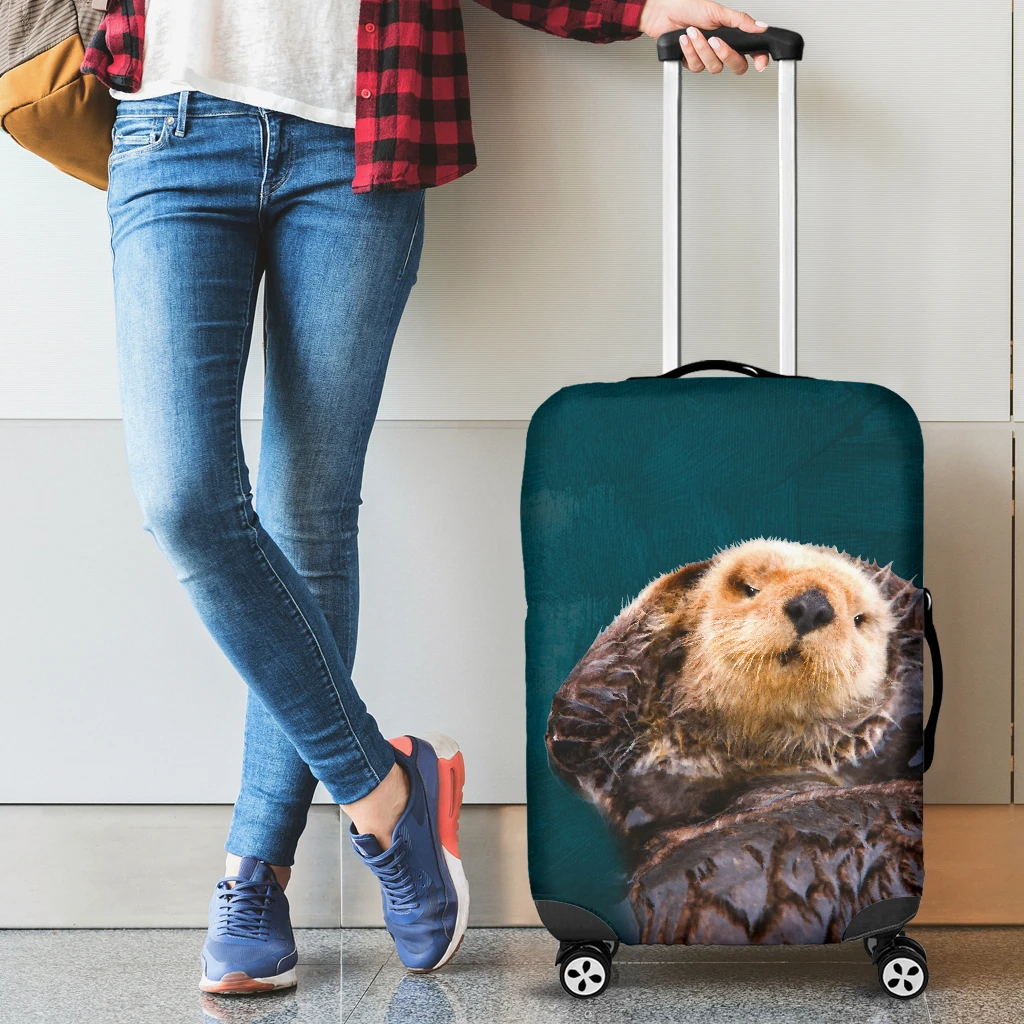 Awesome Hoodied Otter Luggage Cover For Everyone KHO