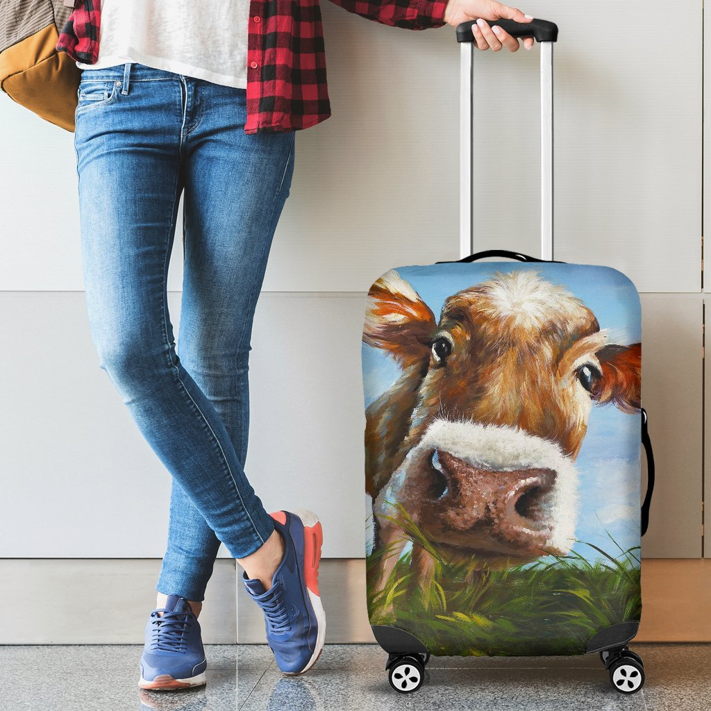 Awesome Hoodied COW LOOKING AT YOU Luggage Cover For Everyone KHCLAY