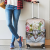 Awesome Hoodied Cat And Flowers-02 Luggage Cover For Everyone KHCF02