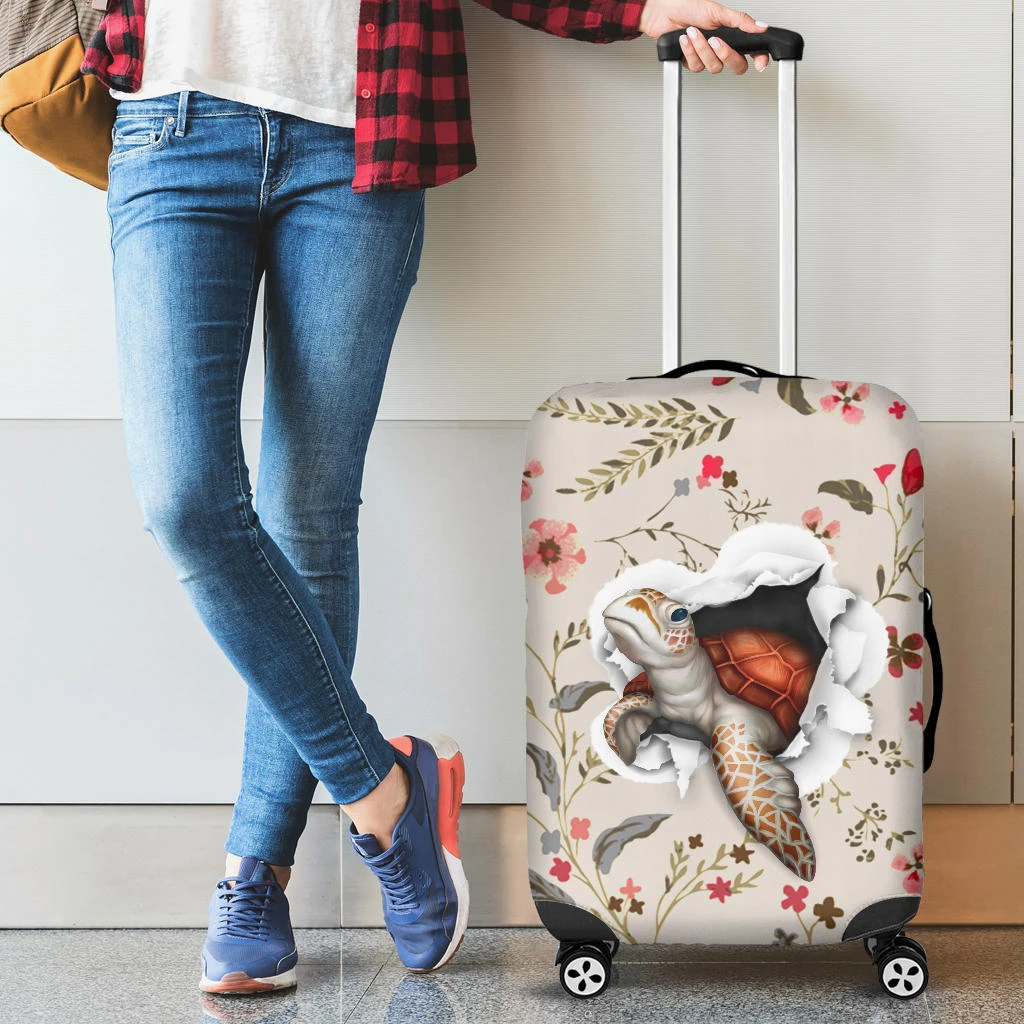 Awesome Hoodied TURTLE, FLOWERS  Luggage Cover For Everyone KHTF002