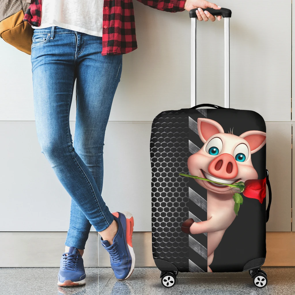 Awesome Hoodied Pig And Rose Luggage Cover For Everyone KHPAR