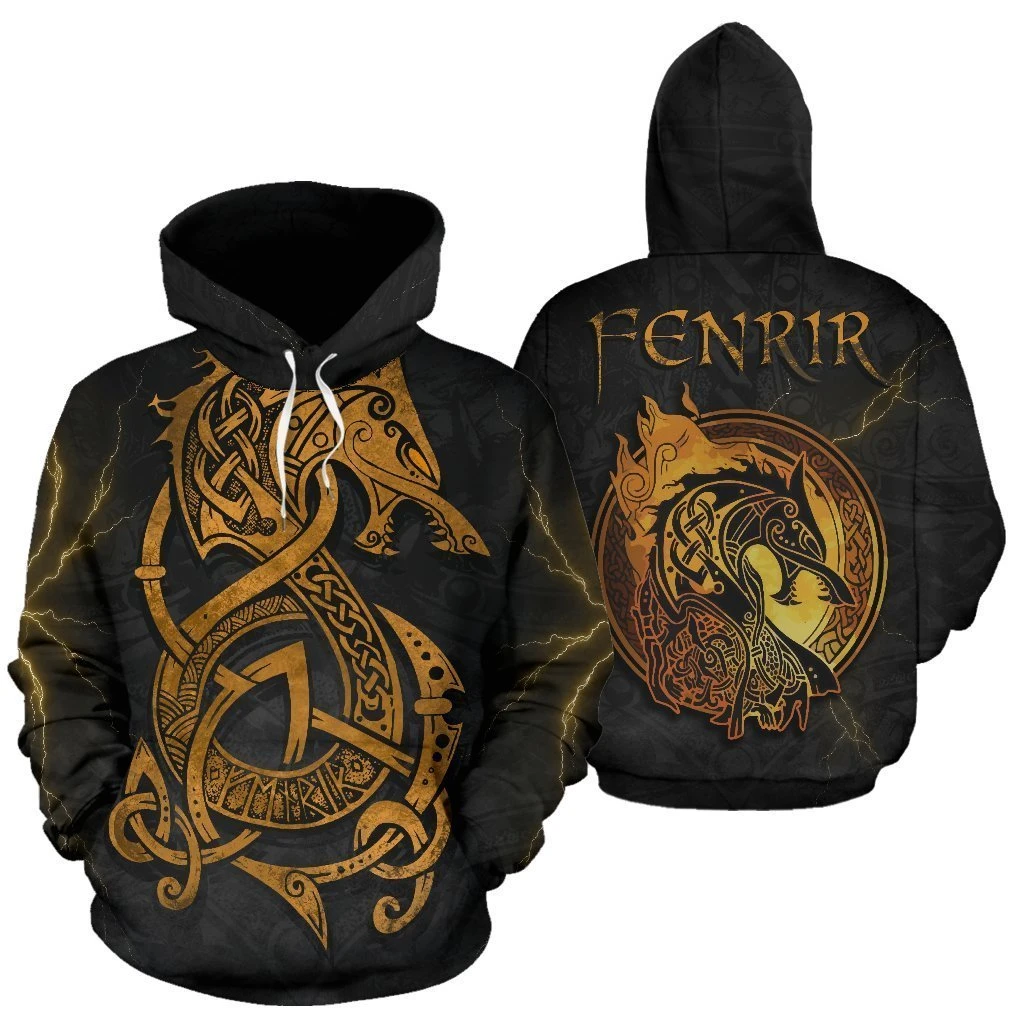 Awesome hoodie 3d all print Viking Hoodie - Fenrir Storm Hoodies, Sweatshirt NQ0029