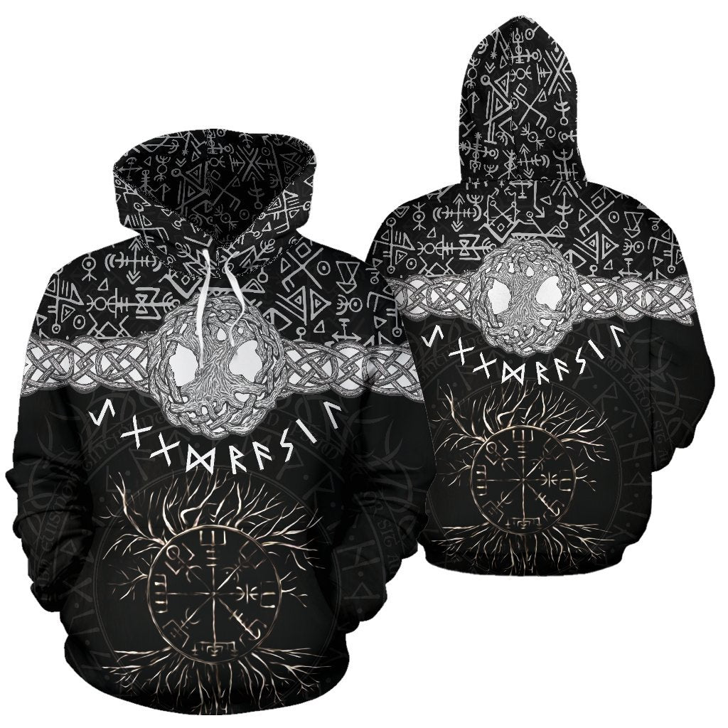 Awesome hoodied 3D ALL Print Viking Tree Of Life Vegvisir-Men and Women Hoodie Zip Hoodies- VN0058