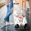 Awesome Hoodied COW SKULL, FEATHERS, ARROWS AND FLOWERS Luggage Cover For Everyone KHCSFAAF