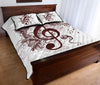 Awesome Hoodied Treble Clef And Hummingbirds Quilt Bed Set White-Brown DCB007