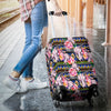 Awesome Hoodied COW SKULL, BROCADE MOTIFS AND ROSES Luggage Cover For Everyone KHCSBMAR