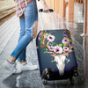 Awesome Hoodied Deer Skull And Flowers Luggage Cover For Everyone KHDSF