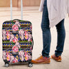 Awesome Hoodied COW SKULL, BROCADE MOTIFS AND ROSES Luggage Cover For Everyone KHCSBMAR