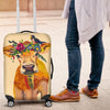 Awesome Hoodied Cow, Bird And Flowers Luggage Cover For Everyone KHCBF