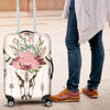 Awesome Hoodied COW SKULL, FEATHERS, ARROWS AND FLOWERS Luggage Cover For Everyone KHCSFAAF