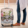 Awesome Hoodied Cat And Flowers-02 Luggage Cover For Everyone KHCF02