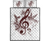 Awesome Hoodied Treble Clef And Hummingbirds Quilt Bed Set White-Brown DCB007
