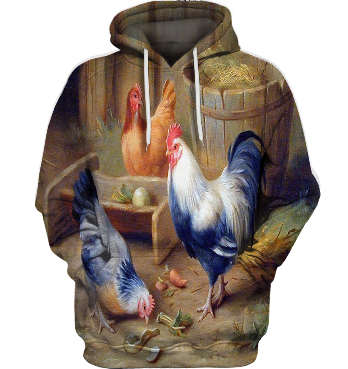 3D All Over Print Painting Chicken Family Shirt
