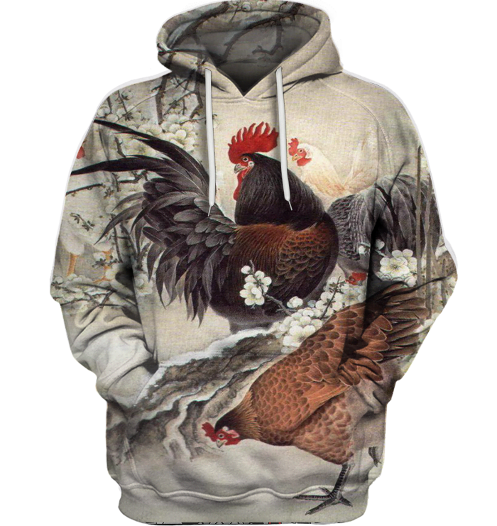 3D All Over Print Rooster & Hen Shirt