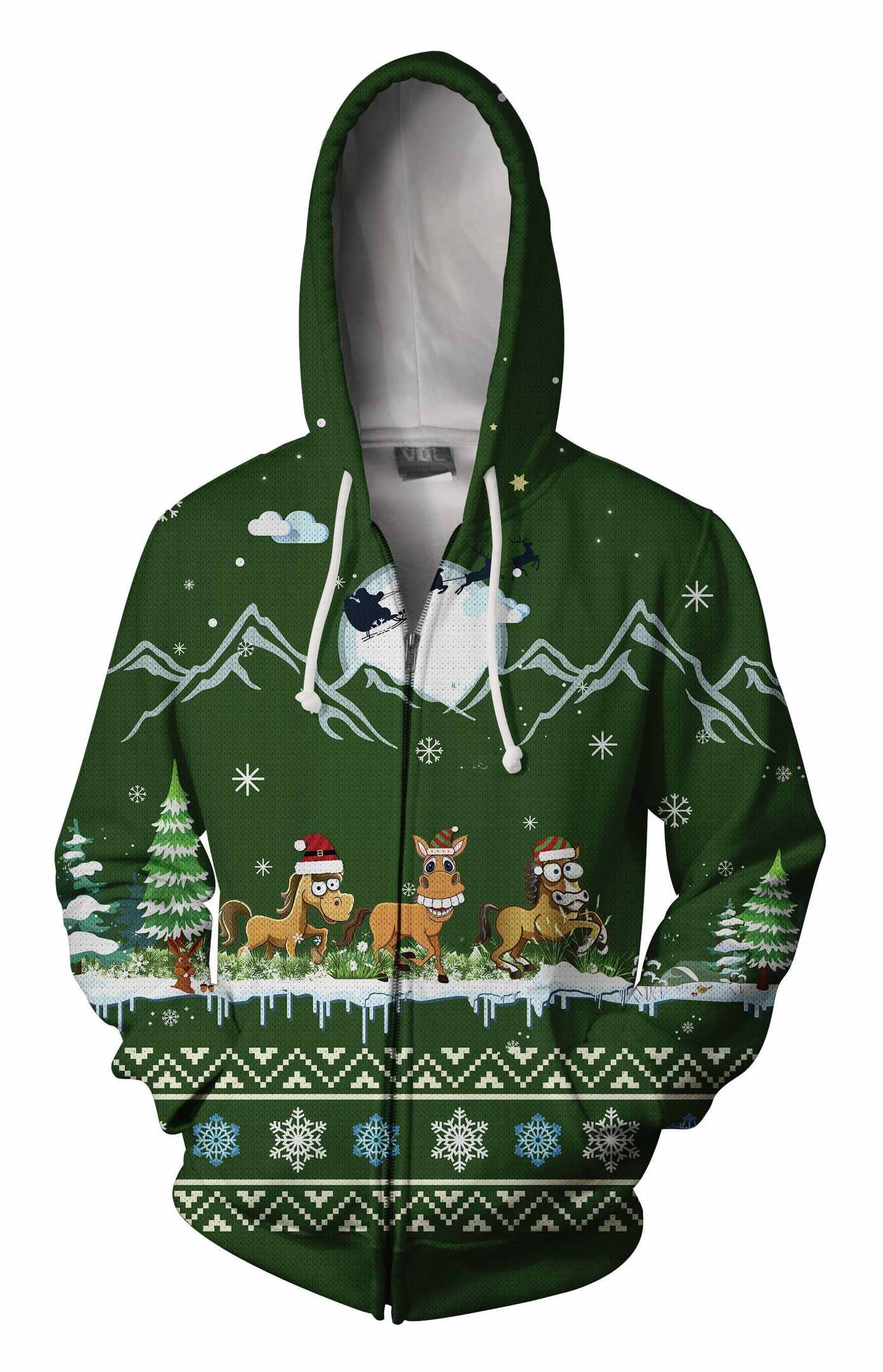 3D All Over Print Green Horse Shirts