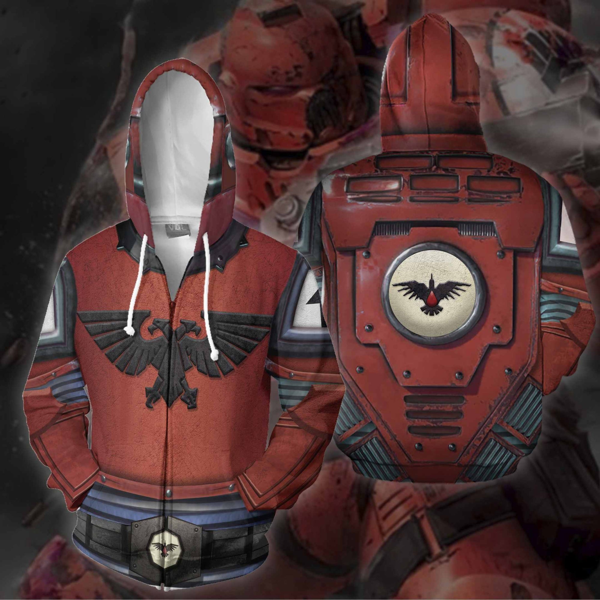 3D All OVER PRINT RED  40K ARMOR
