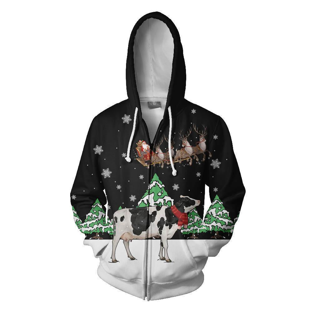 Awesome Hoodie Cow Christmas for Men and Women HBC303