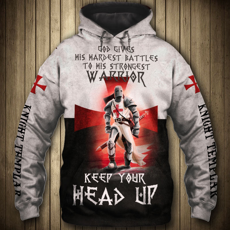 Awesome hoodie 3D ALL Print Knights Templar Warrior -Men and Women Zip Hoodies- ND010