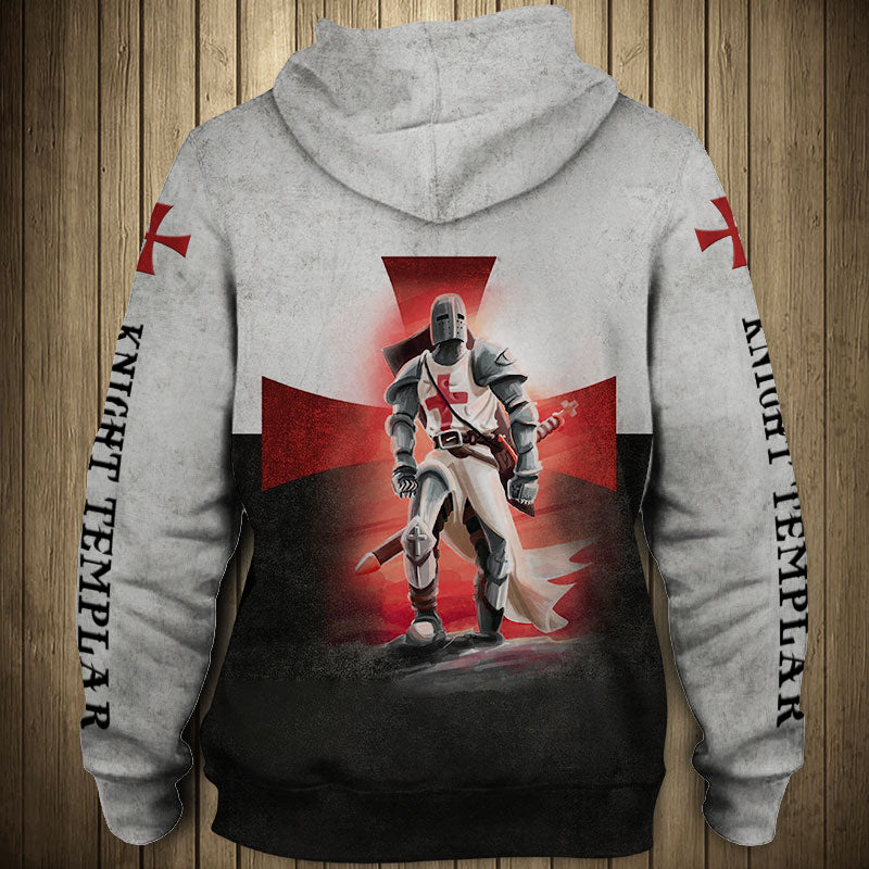 Awesome hoodie 3D ALL Print Knights Templar Warrior -Men and Women Zip Hoodies- ND010