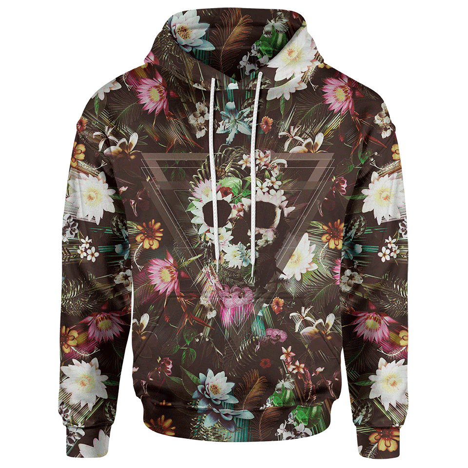 All Over Flower Skull for Men and Women, T-Shirt, Zip Hoodies, Sweatshirt HBC100