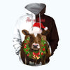 3D All Over Printed Dairy Cow Christmas art Shirts
