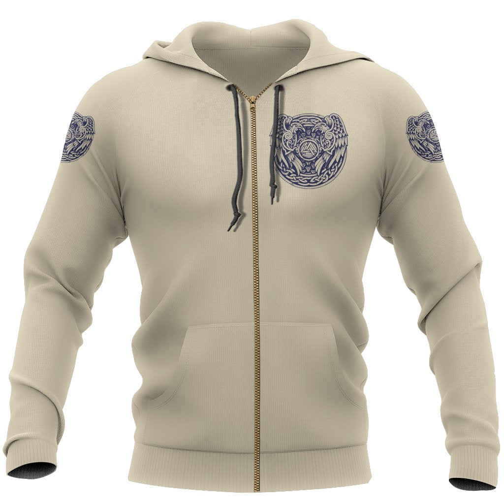 Awesome hoodied Print Viking Pullover Hoodie, Valknut Raven Of Odin-Men and Women Hoodie Zip Hoodies- VN0055