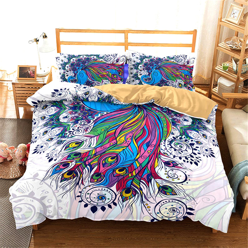 Awesome Hoodies 3D all over print Peacock  Bedding SET very cool  VND