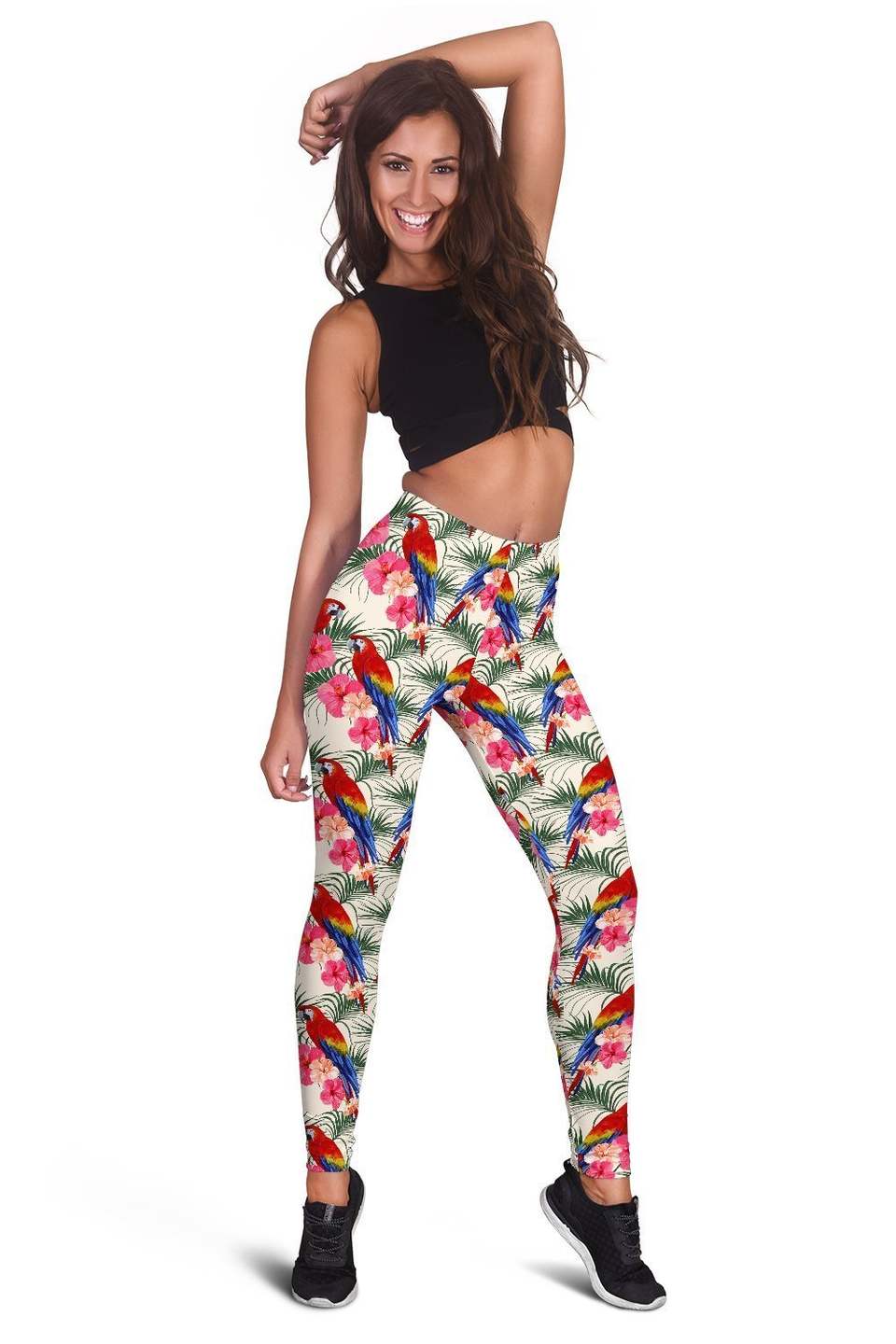 All Over Printing Scarlet Macaw And Flower Hoodie Dress