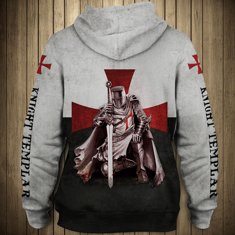 Awesome hoodie 3D ALL Print Knights Templar -Men and Women Zip Hoodies- ND009