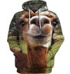 3D All Over Print Llama Face Funny Shirt