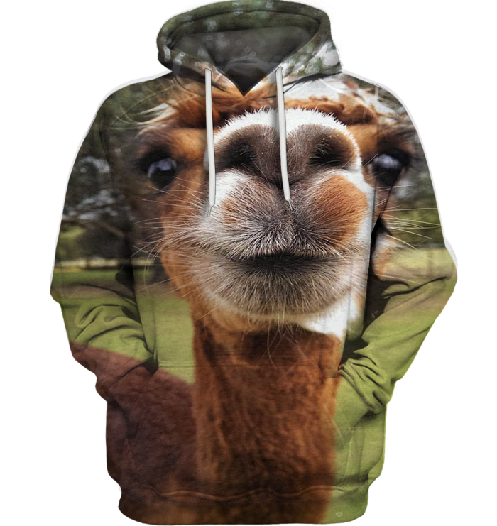 3D All Over Print Llama Face Funny Shirt