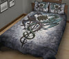Awesome Hoodied Treble Clef And Hummingbirds Quilt Bed Set Dragon Cuble HDQ013