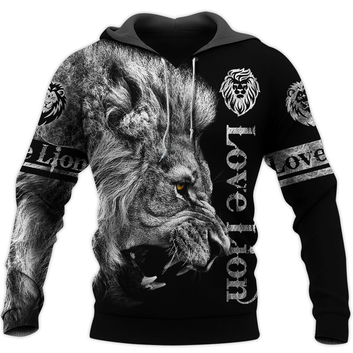 3D All Over Love Lion Hoodies for Men and Women, T-Shirt, Zip Hoodies, Sweatshirt DTK002